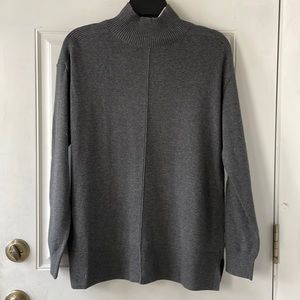 Karen Scott Women's Cotton Seam-Front Mock Neck Sweater, Small